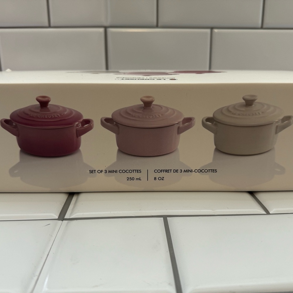 Le Creuset Mini Cocottes Set of 3 Pink Multicolor